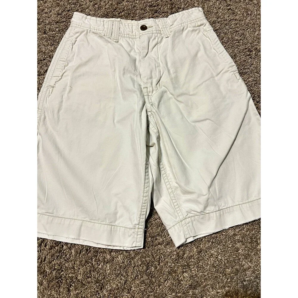 American Eagle Outfitters Men's White Chino Shorts Flat Front Button